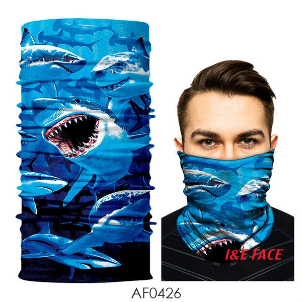 Többszínű férfi kényelmes sál, maszk vagy motorháztető típusú, különféle cápafelhasználásokkal