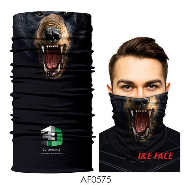 Többfunkciós férfi sál / motorháztető állati rátéttel