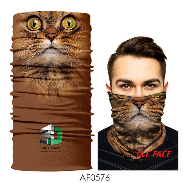 Többfunkciós férfi sál / motorháztető állati rátéttel