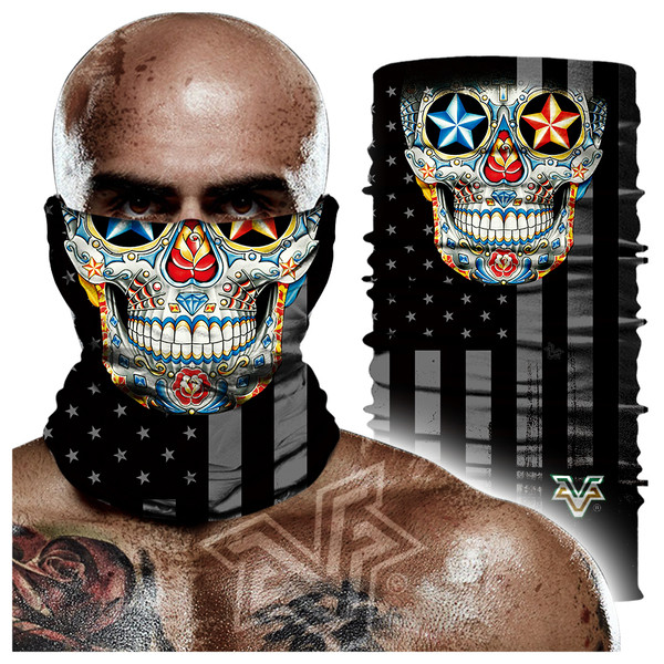 Arcra alkalmas, színes rátéttel ellátott férfi sál