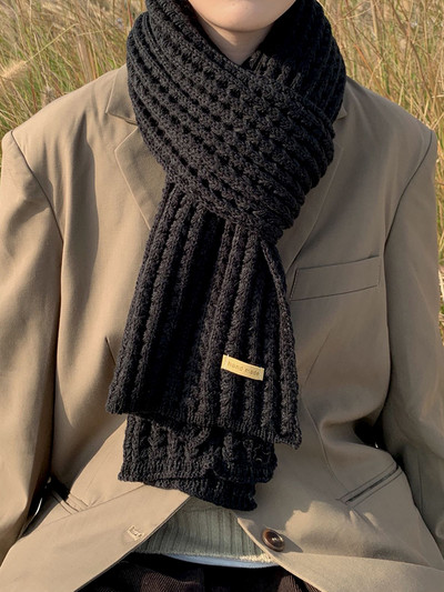 Casual men`s scarf with emblem - several models