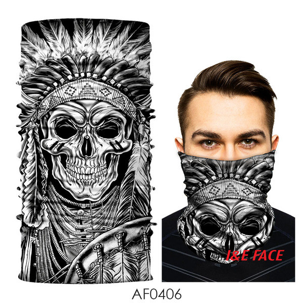Új modell zökkenőmentes férfi sál és maszk egyben, koponya-alkalmazásokkal