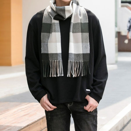 Aktuális férfi kockás sál rojtokkal