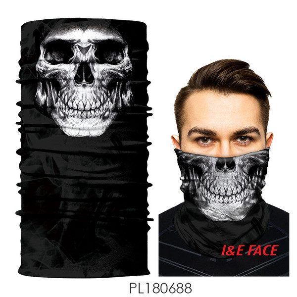 Fekete férfi sál és maszk egyben, légáteresztő anyagból, többféle alkalmazással