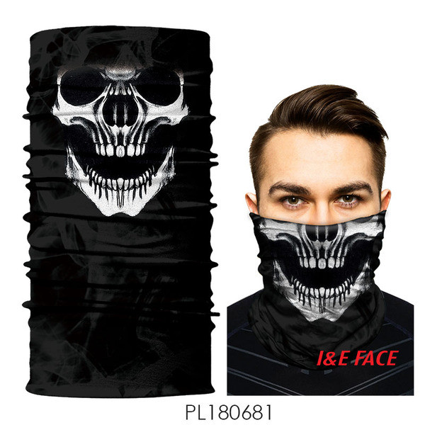 Fekete férfi sál és maszk egyben, légáteresztő anyagból, többféle alkalmazással