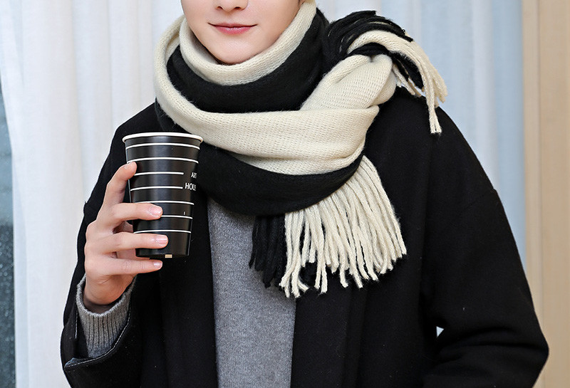 Ανδρικό χειμερινό κασκόλ με κρόσσια - δύο μοντέλα