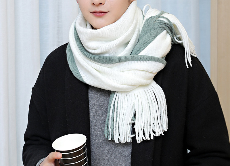 Ανδρικό χειμερινό κασκόλ με κρόσσια - δύο μοντέλα