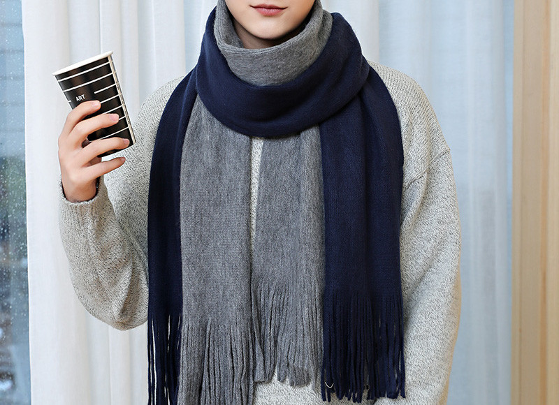 Ανδρικό χειμερινό κασκόλ με κρόσσια - δύο μοντέλα