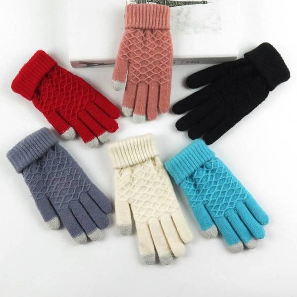 Μάλλινα γυναικεία γάντια - δύο μοντέλα