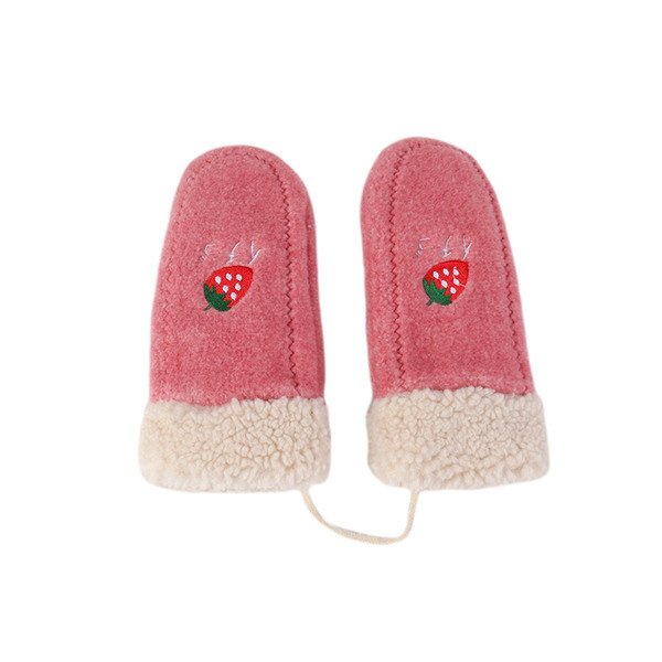 Női alkalmi kesztyű eper hímzéssel