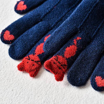 Зимни дамски ръкавици от имитация на кашмир