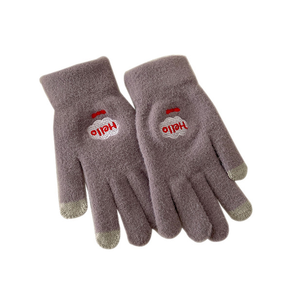 Γυναικεία καθημερινά  χειμερινά γάντια με κέντημα