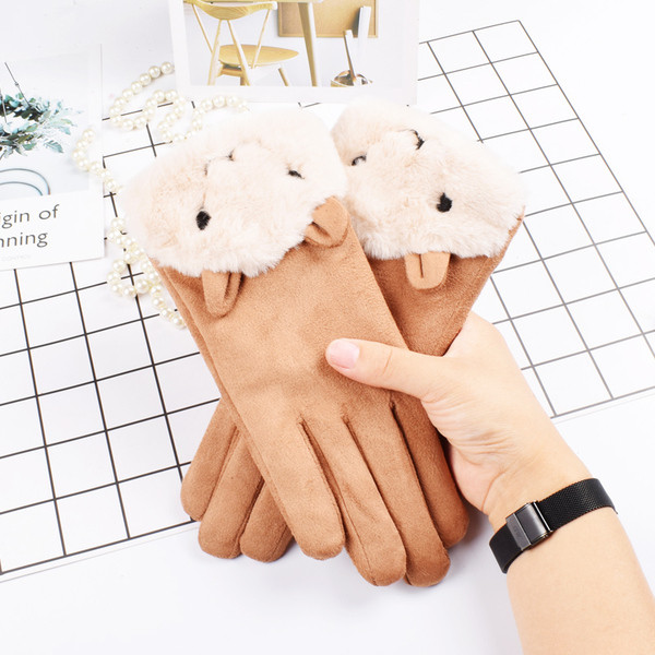 Meleg női kesztyű 3D elemmel