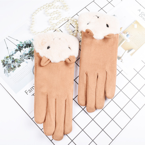 Meleg női kesztyű 3D elemmel