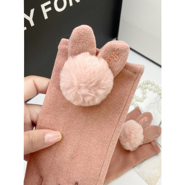 Puha női kesztyű 3D pehely elemmel