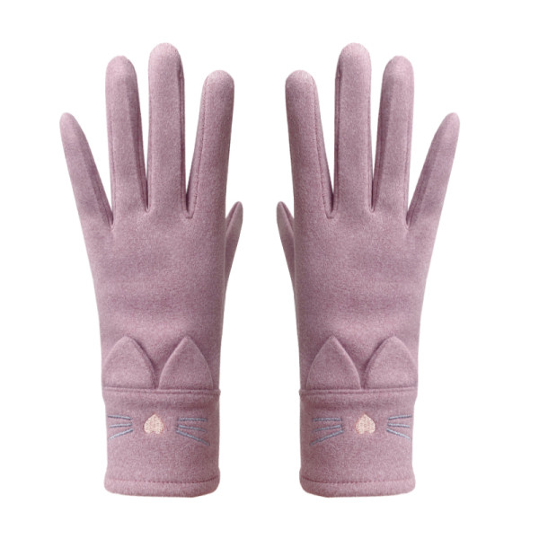 Alkalmi női téli kesztyű hímzéssel