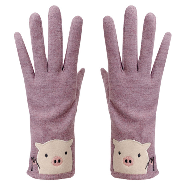 Meleg női kesztyű mintával