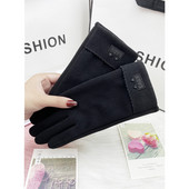 Γυναικεία γάντια μονόχρωμα με έμβλημα