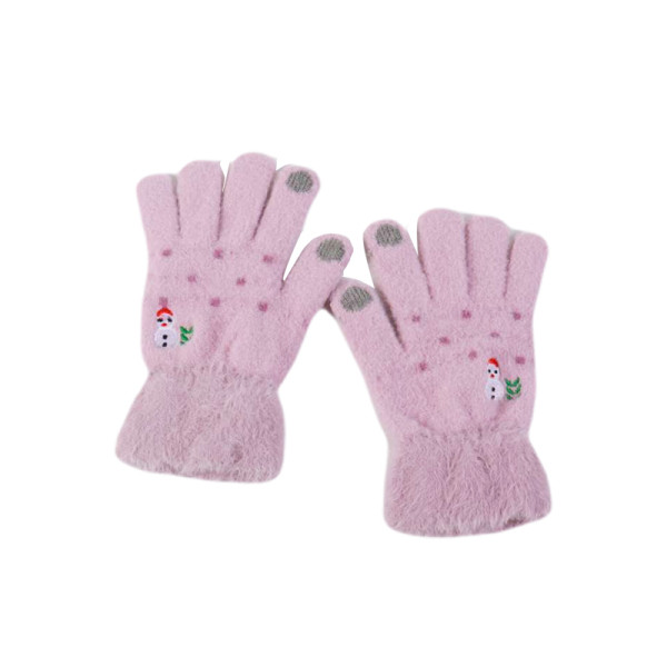 Női téli kesztyű hímzéssel