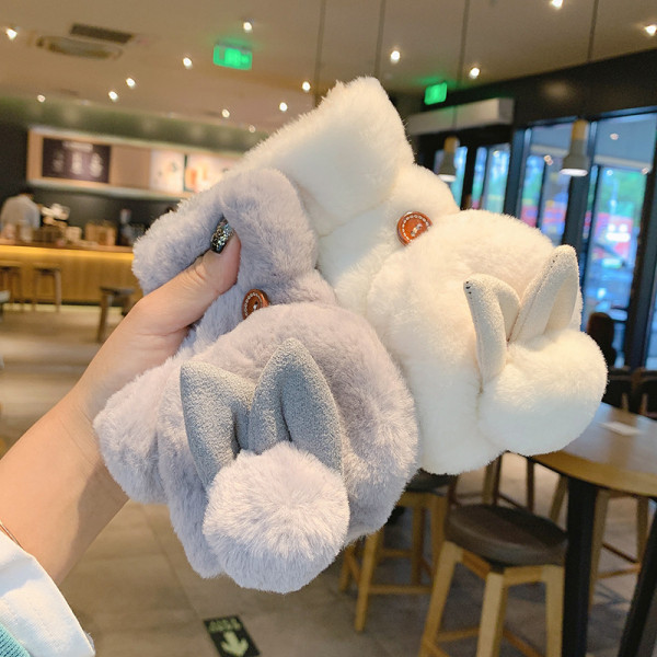 Női pehelykesztyű gombbal és 3D elemekkel