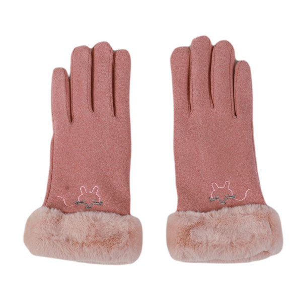 Ženske zimske rukavice s toplom postavom i vezom