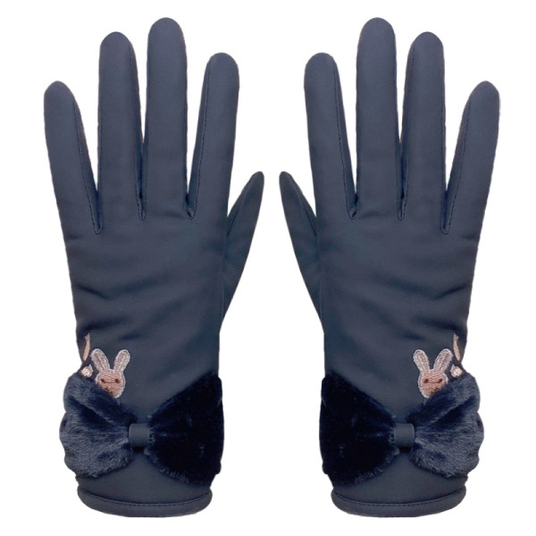 Γάντια γυναικεία με κορδέλα και κέντημα