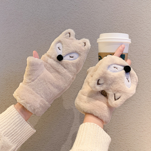 Női pehelykesztyű 3D elemekkel és hímzéssel