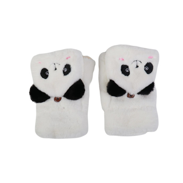 Női téli kesztyű gombbal és hímzéssel