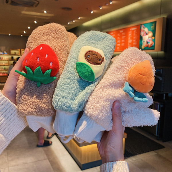 Ženske rukavice od perja sa 3D elementom