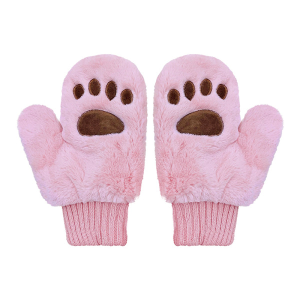 Női plüss kesztyű fűzős