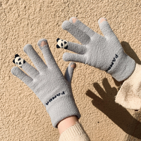 Feliratos női téli kesztyű