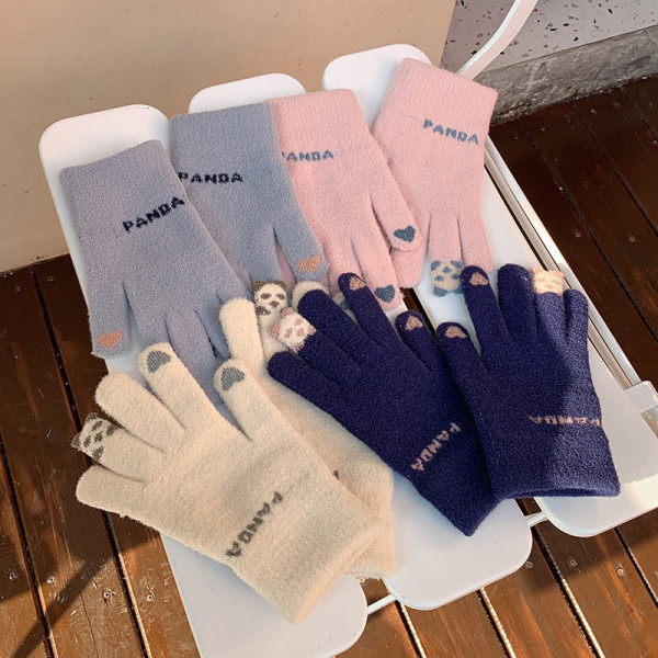 Feliratos női téli kesztyű