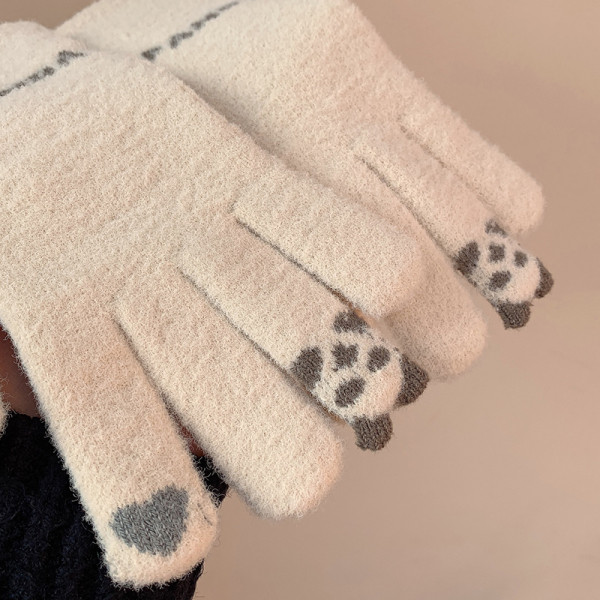 Feliratos női téli kesztyű