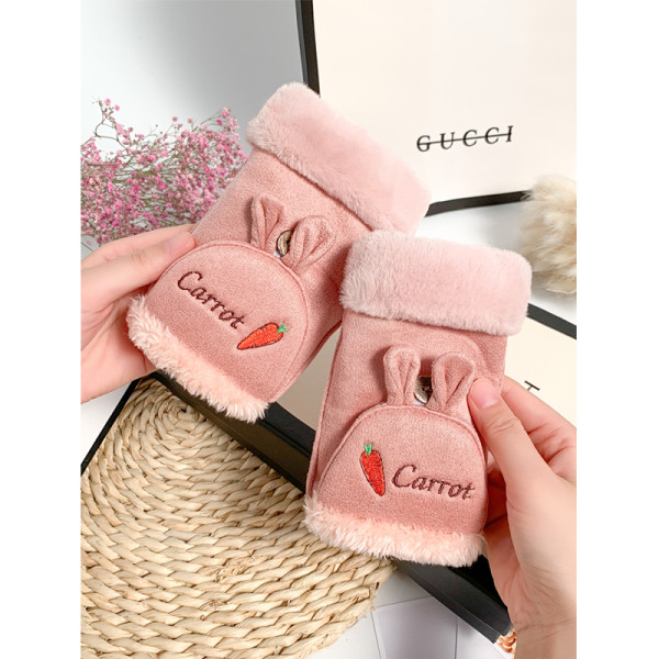 Női kesztyű hímzett felirattal - fél