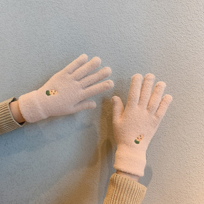 Női alkalmi kesztyű hímzéssel