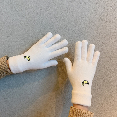 Női alkalmi kesztyű hímzéssel