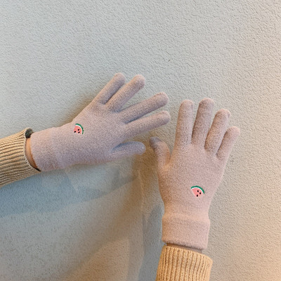 Női alkalmi kesztyű hímzéssel