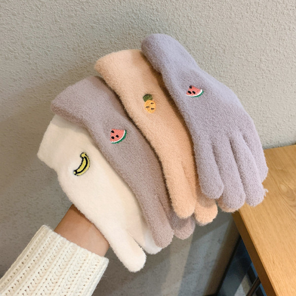 Női alkalmi kesztyű hímzéssel