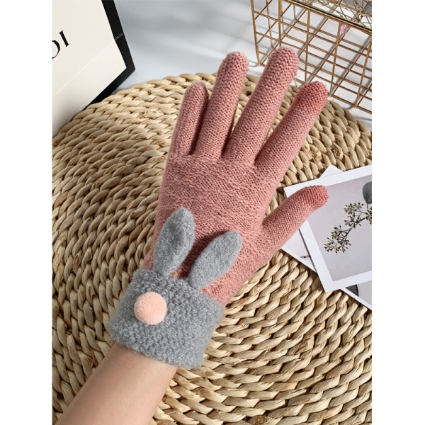 Női gyapjú kesztyű 3D elemmel