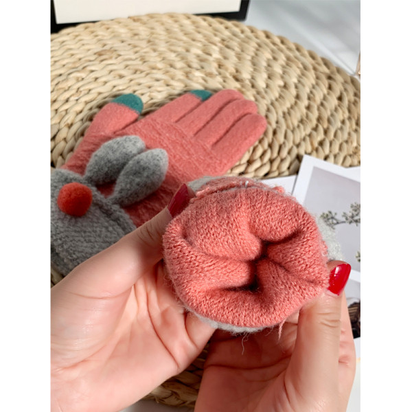 Női gyapjú kesztyű 3D elemmel