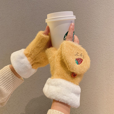 Γυναικεία γάντια κομμένα μοτίβο με κέντημα