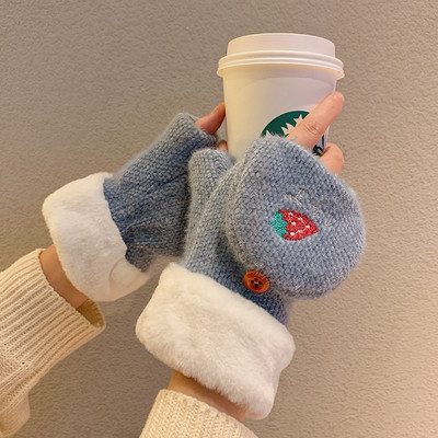 Γυναικεία γάντια κομμένα μοτίβο με κέντημα