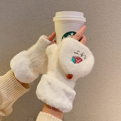 Γυναικεία γάντια κομμένα μοτίβο με κέντημα