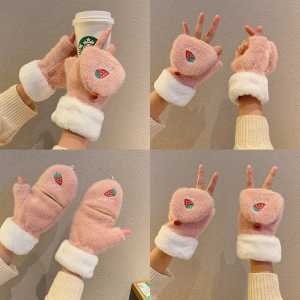 Γυναικεία γάντια κομμένα μοτίβο με κέντημα