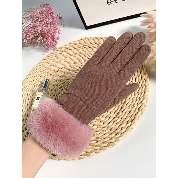 Modern női vastag kesztyű pehellyel