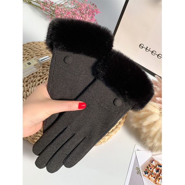 Modern női vastag kesztyű pehellyel