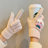 Női téli kesztyű 3D elemmel