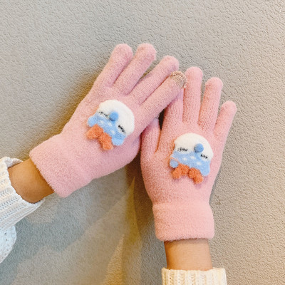 Női téli kesztyű 3D elemmel