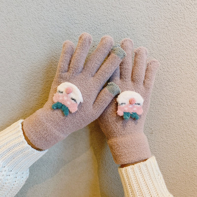 Női téli kesztyű 3D elemmel