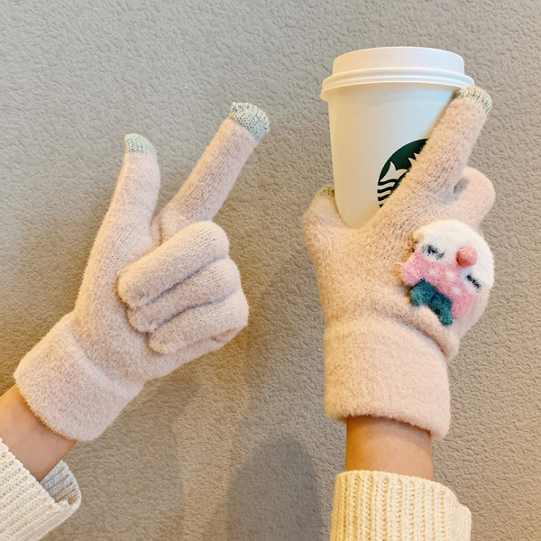 Női téli kesztyű 3D elemmel